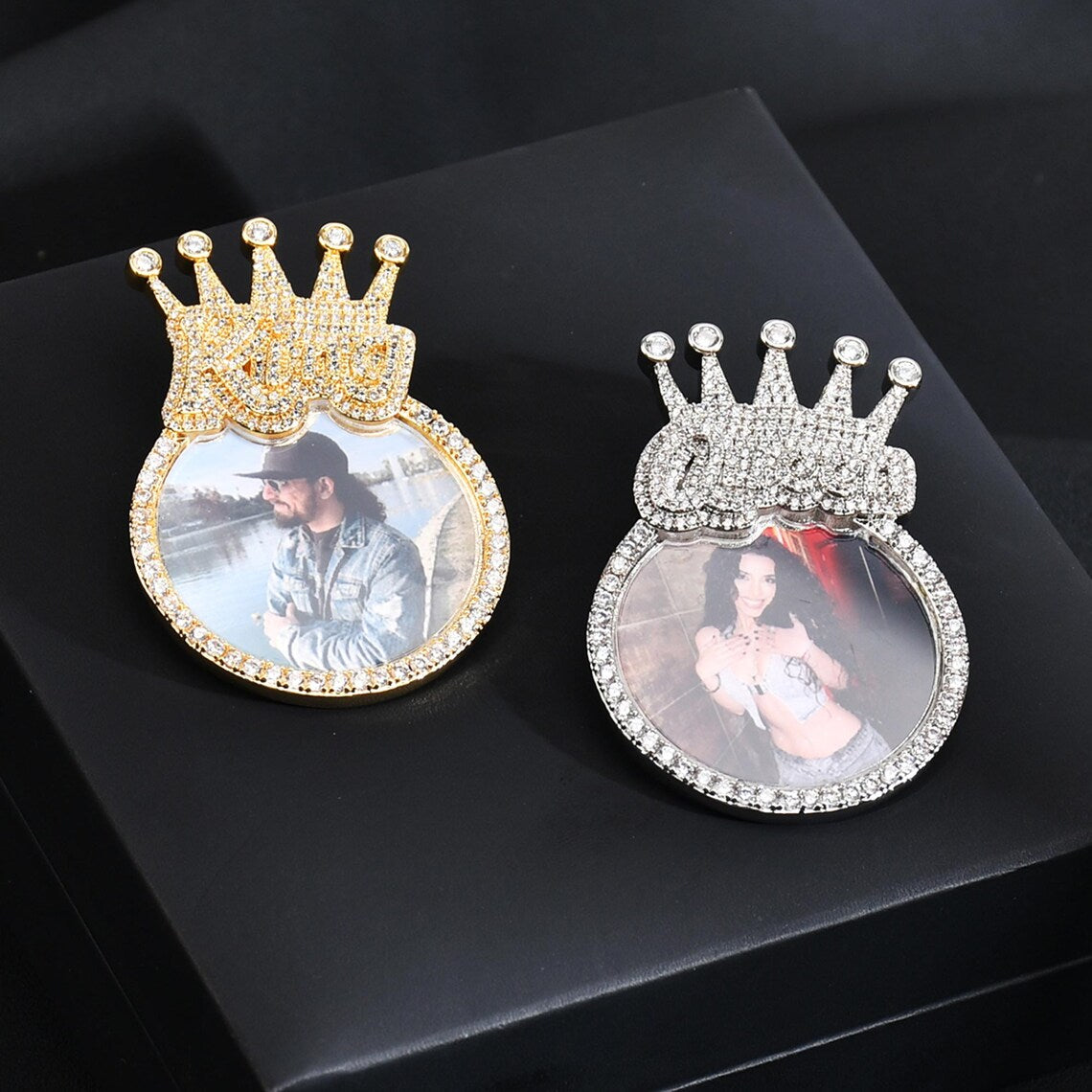 Custom Iced Out King / Queen Photo Pendant