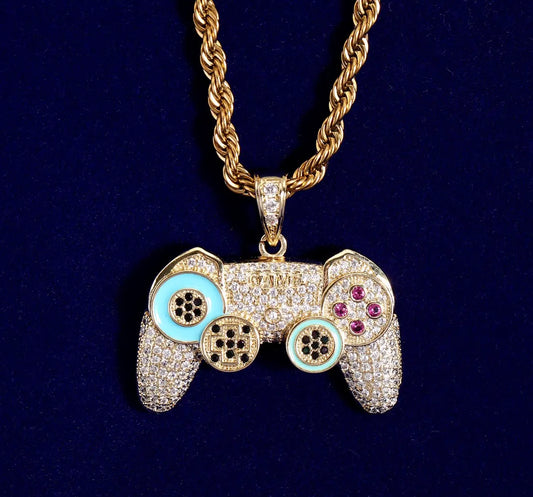 Iced Out Game Controller Pendant