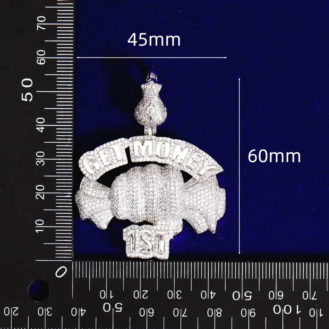 Iced Out Get Money First Pendant