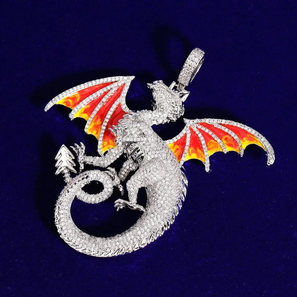Iced Out Dragon Pendant