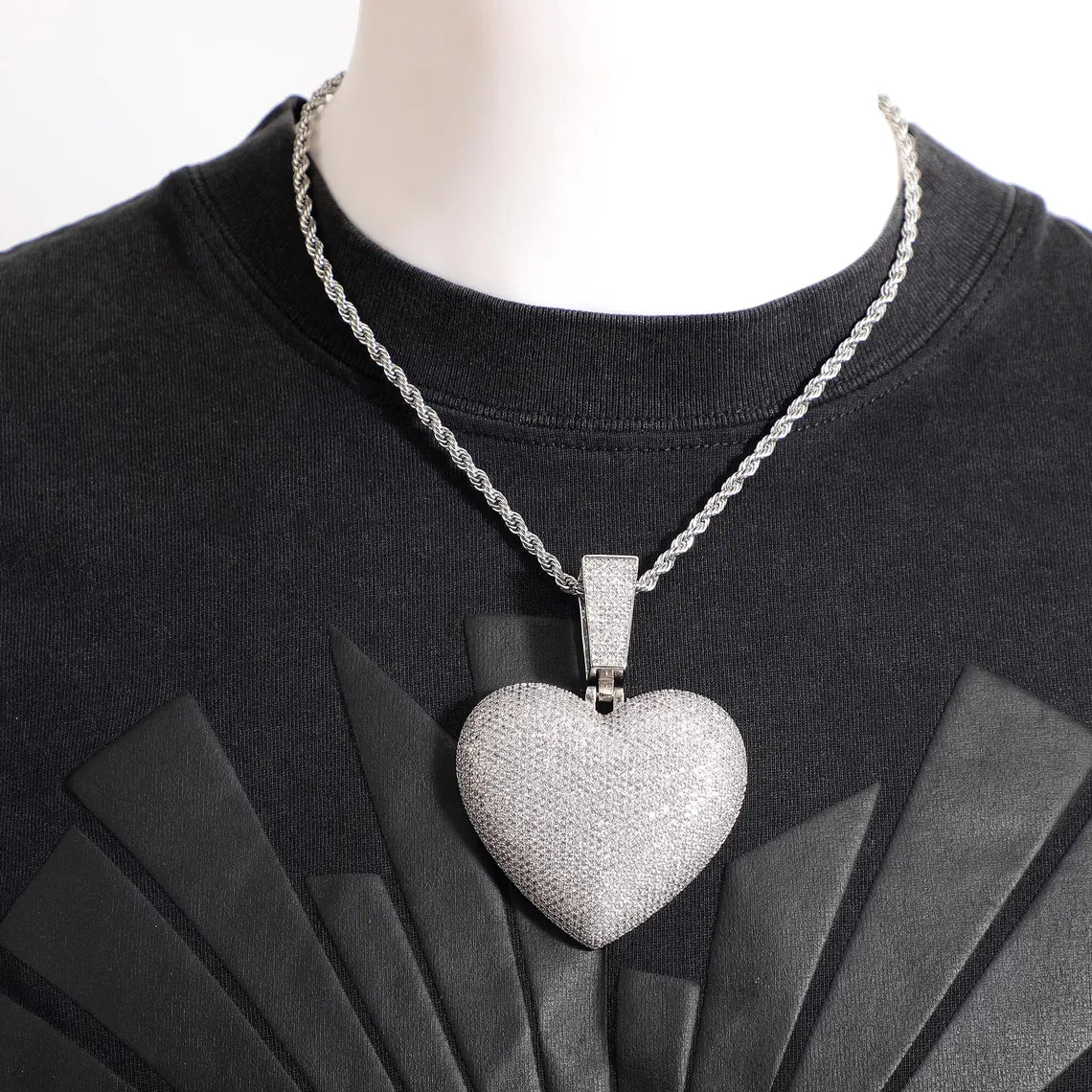 Iced Out Big Heart Pendant