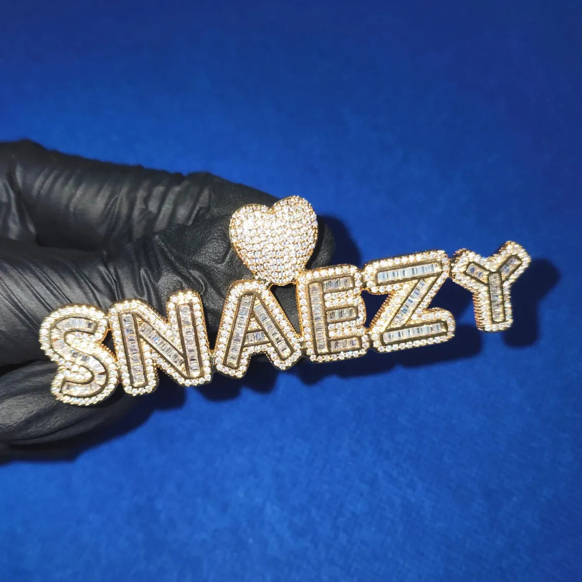 Custom Iced Out Women's Name Heart Pendant