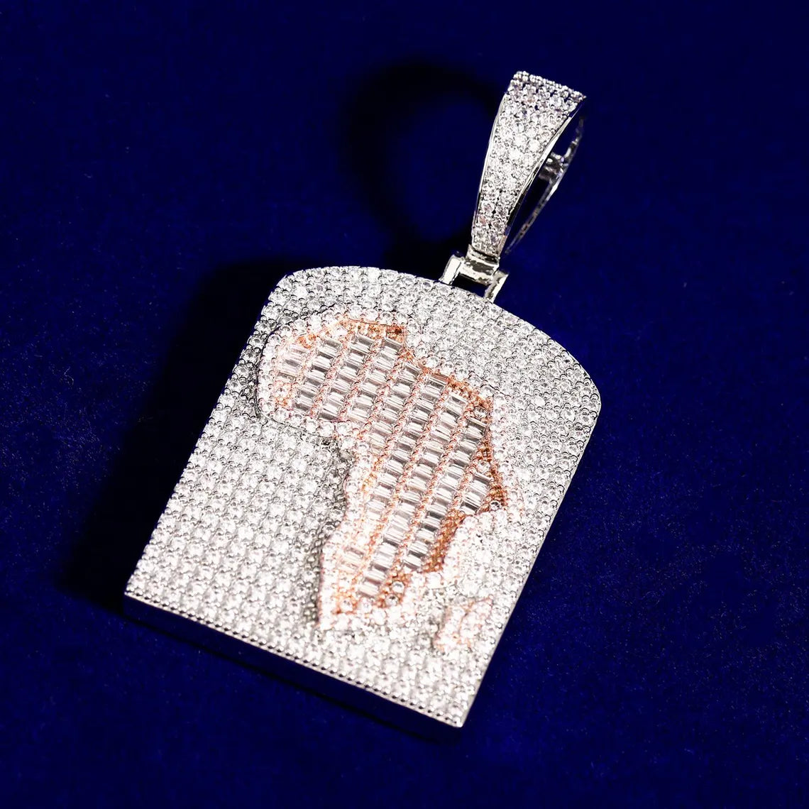 Iced Out Baguette Africa Pendant