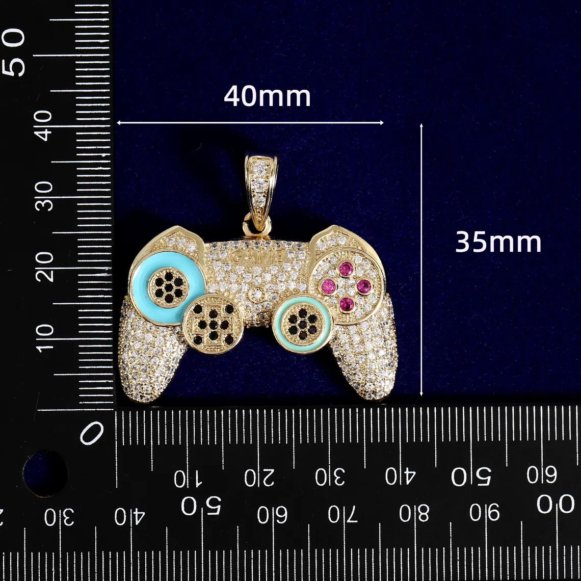 Iced Out Game Controller Pendant
