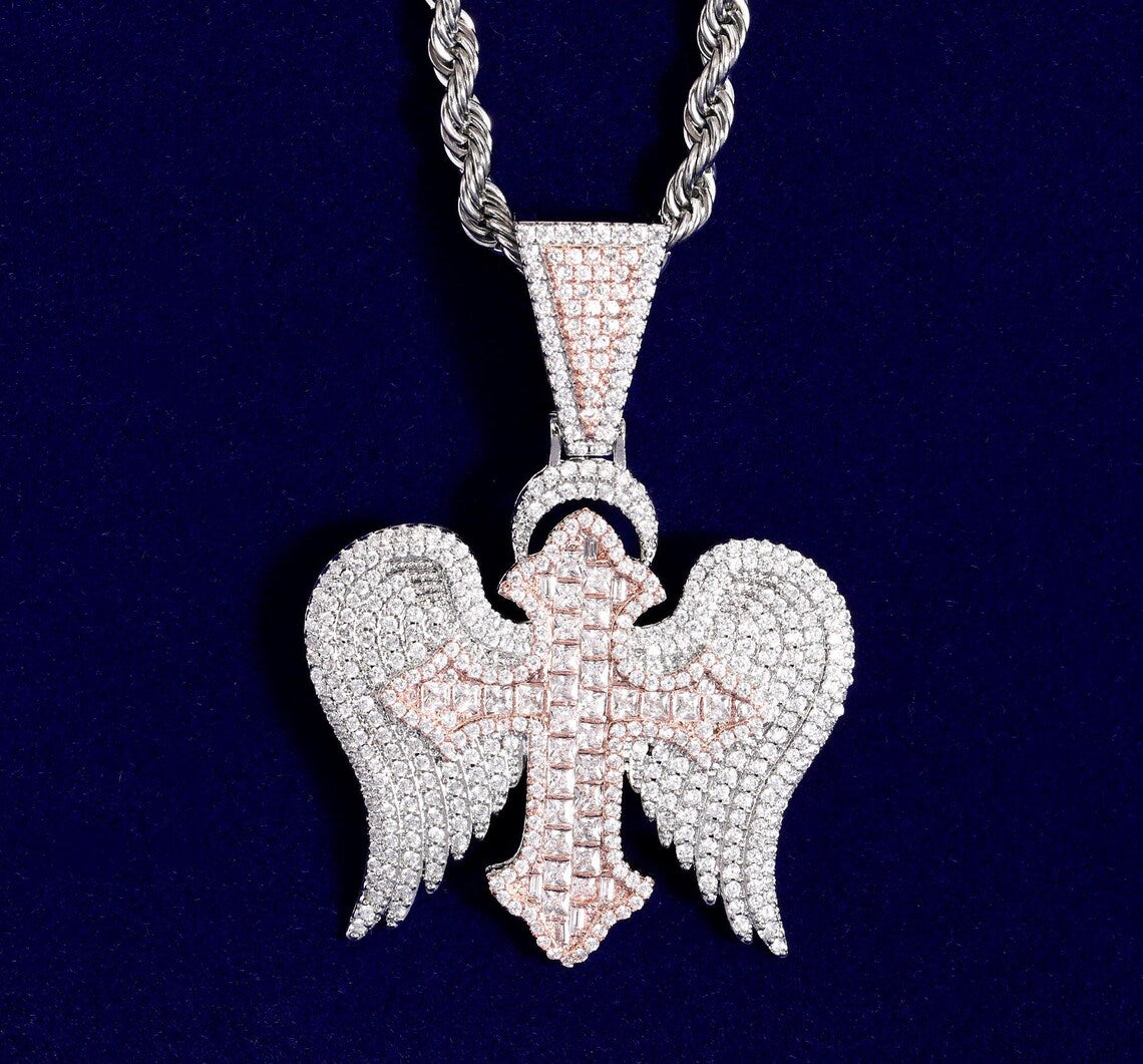 Iced Out Cross Wings Pendant