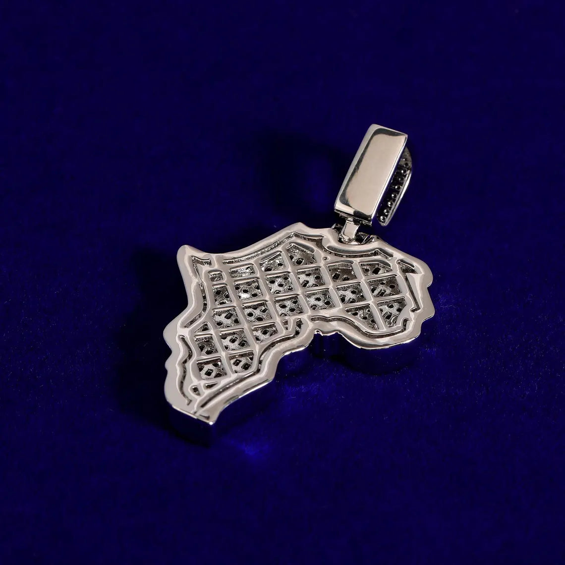 Iced Out Baguette Africa Pendant