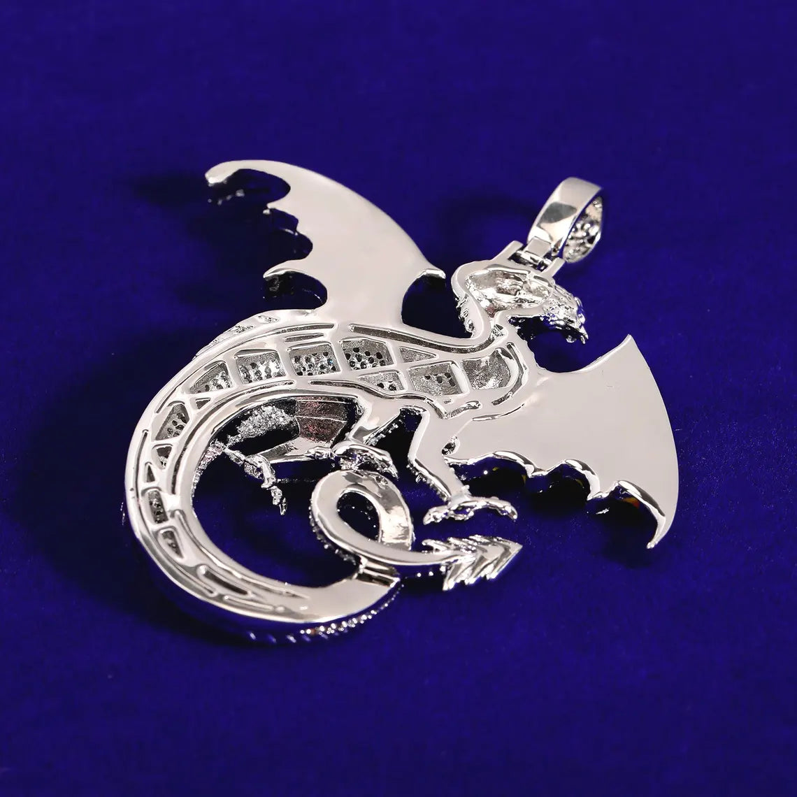 Iced Out Dragon Pendant
