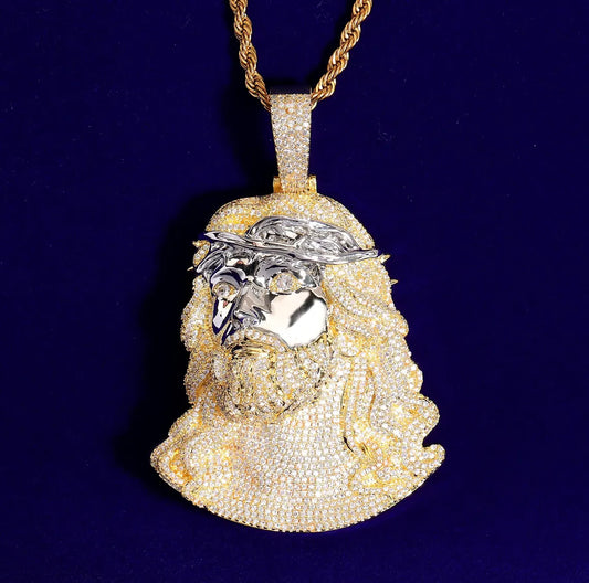 Iced Out Big Jesus Face Pendant