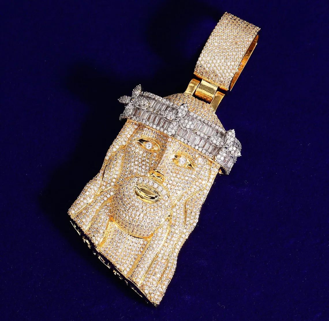 Iced Out Jesus Face Pendant