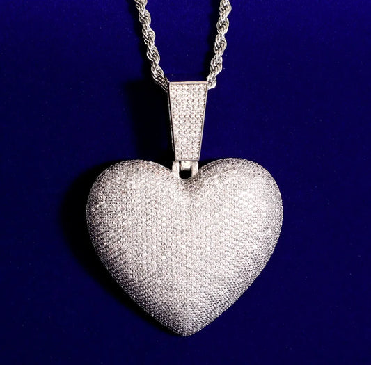 Iced Out Big Heart Pendant