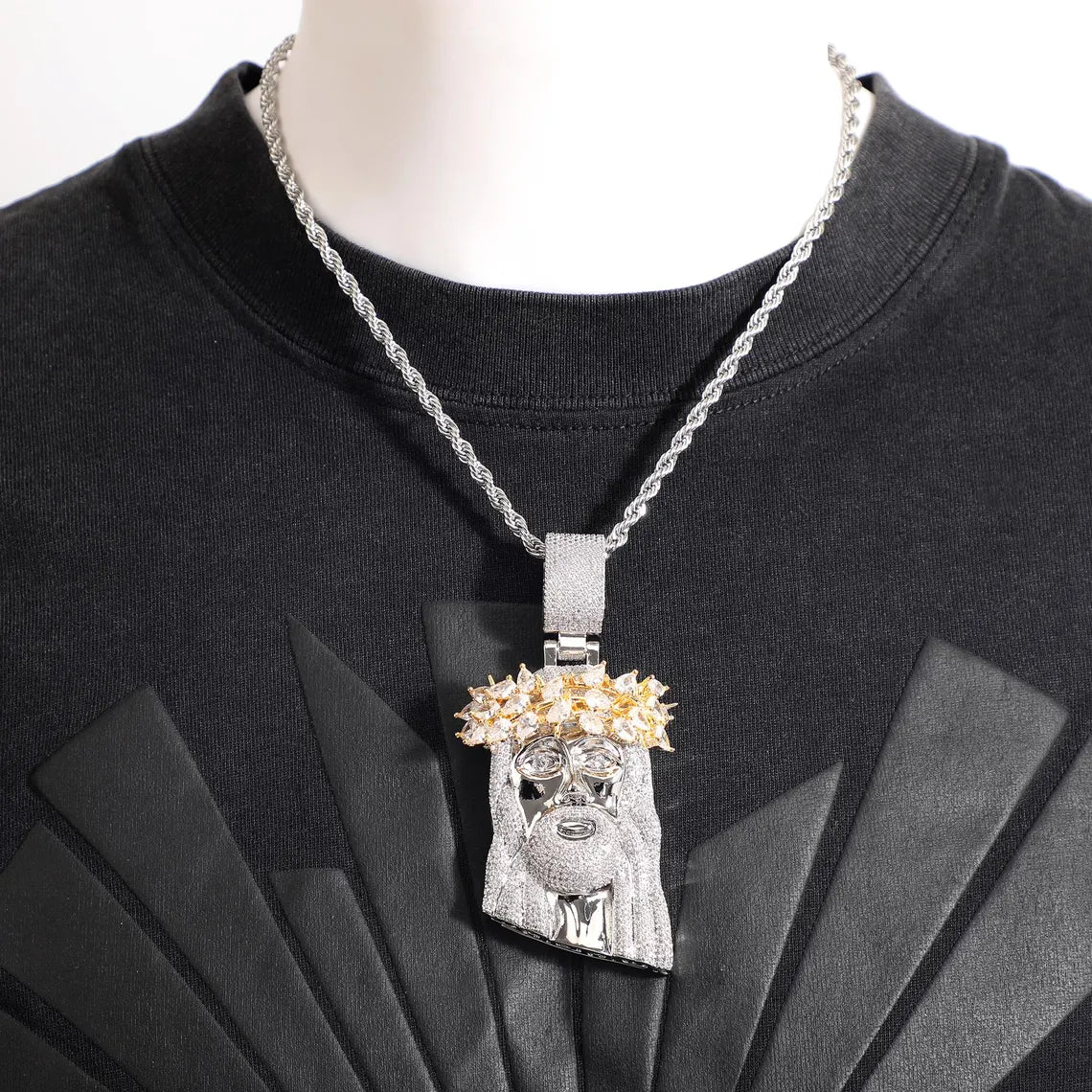 Iced Out Zircon Jesus Face