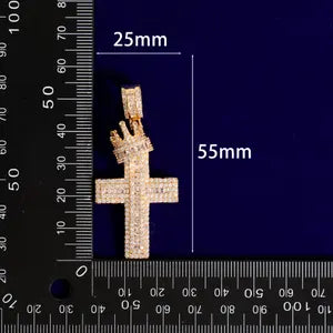 Iced Out Crown On The Cross Pendant