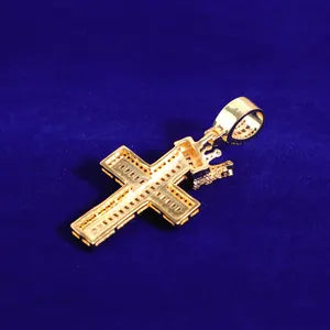 Iced Out Crown On The Cross Pendant