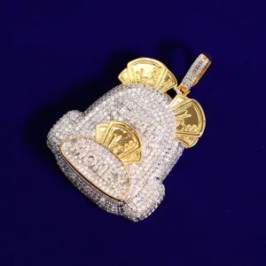 Iced Out Money Bag Pendant