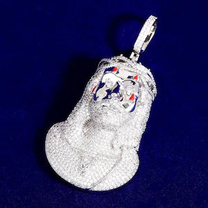 Iced Out Jesus Bleeding Face Pendant