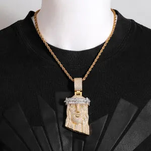 Iced Out Jesus Face Pendant