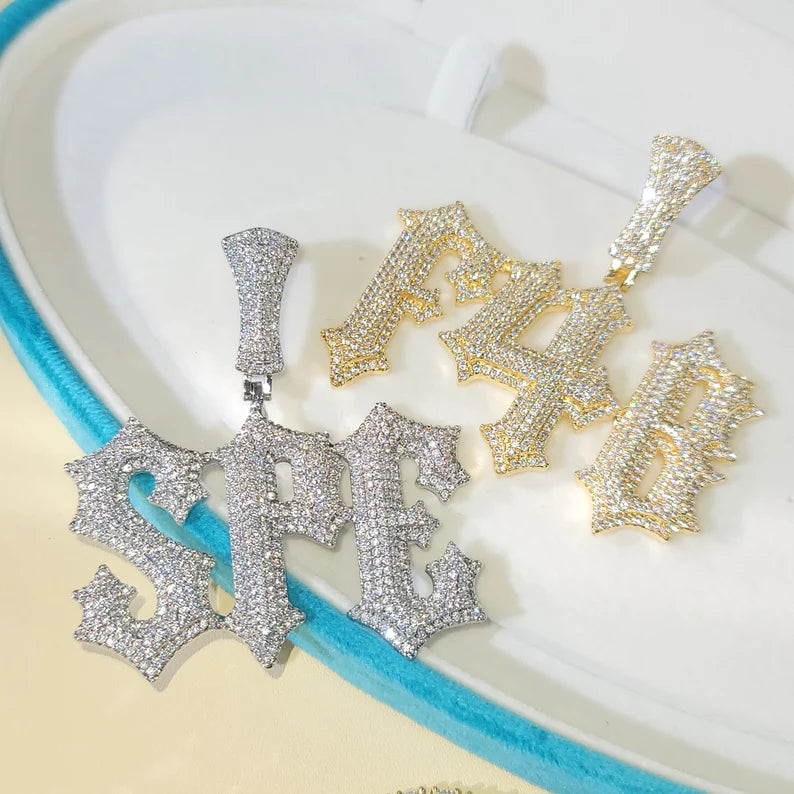 Custom Iced Pendant With Tennis Chain