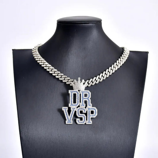 Custom Blue Stone Iced out Pendant