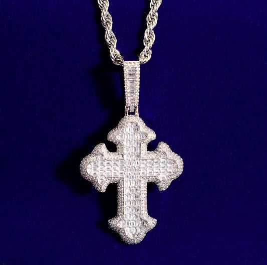 Iced Out Baguette Cross
