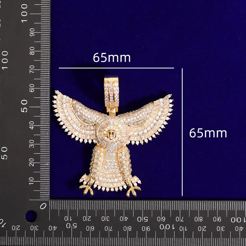 Iced Out Gold Eagle Pendant