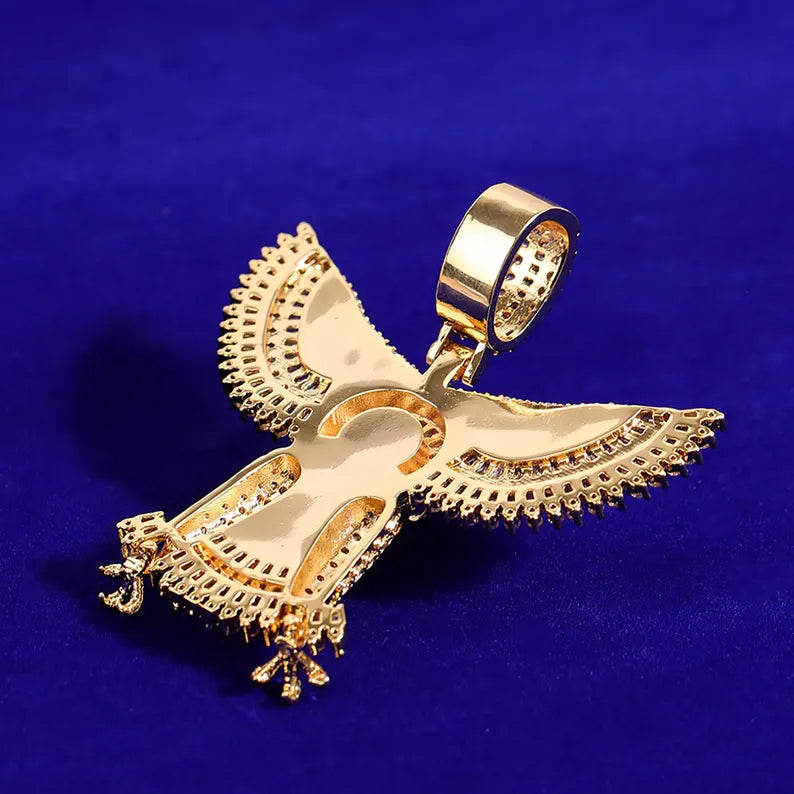 Iced Out Gold Eagle Pendant