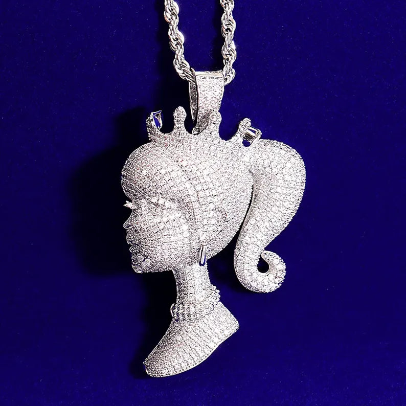 Iced Out Princess Pendant