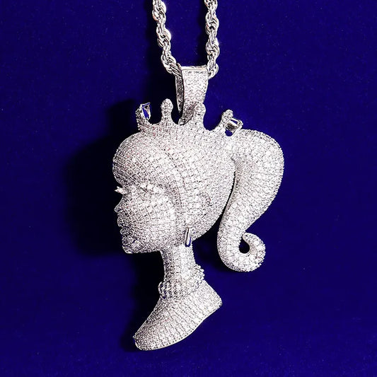 Iced Out Princess Pendant