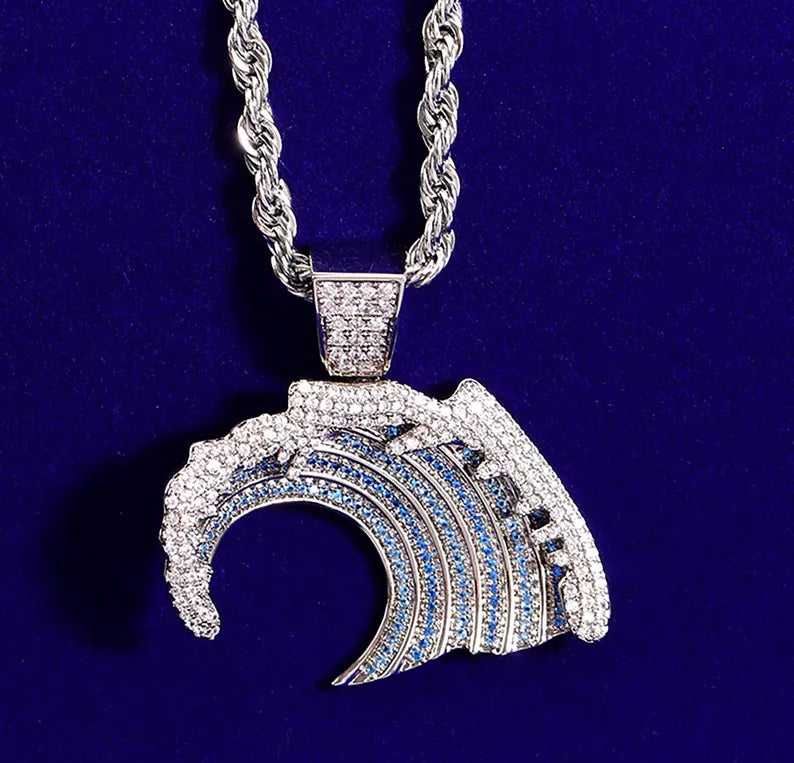 Iced Out Wave Pendant