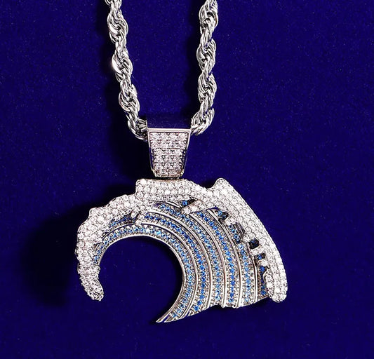 Iced Out Wave Pendant