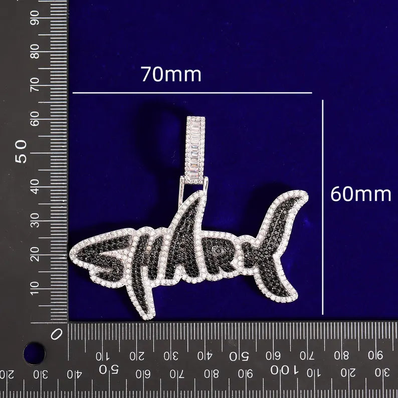 Iced Out Shark Pendant