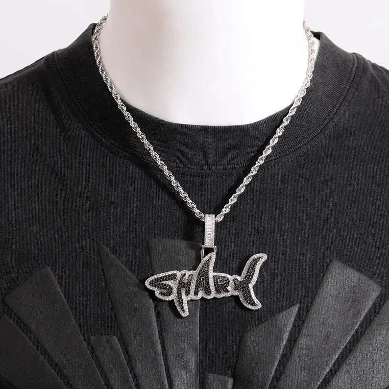 Iced Out Shark Pendant