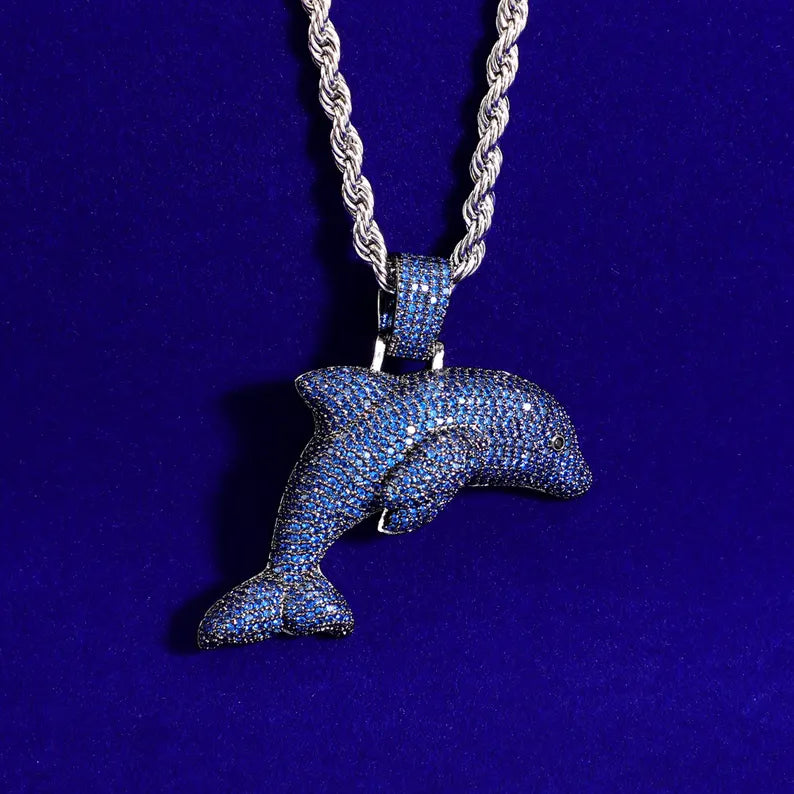 Iced Out Dolphin Pendant