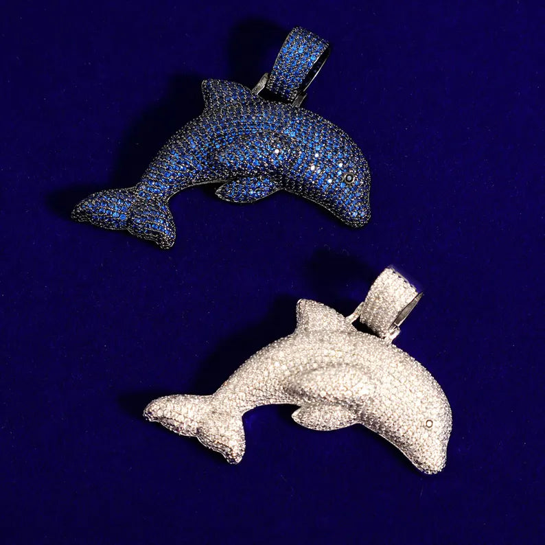 Iced Out Dolphin Pendant