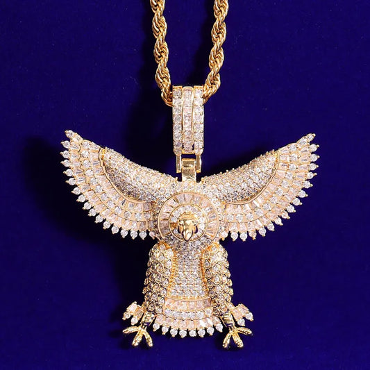 Iced Out Gold Eagle Pendant