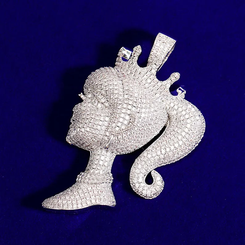 Iced Out Princess Pendant