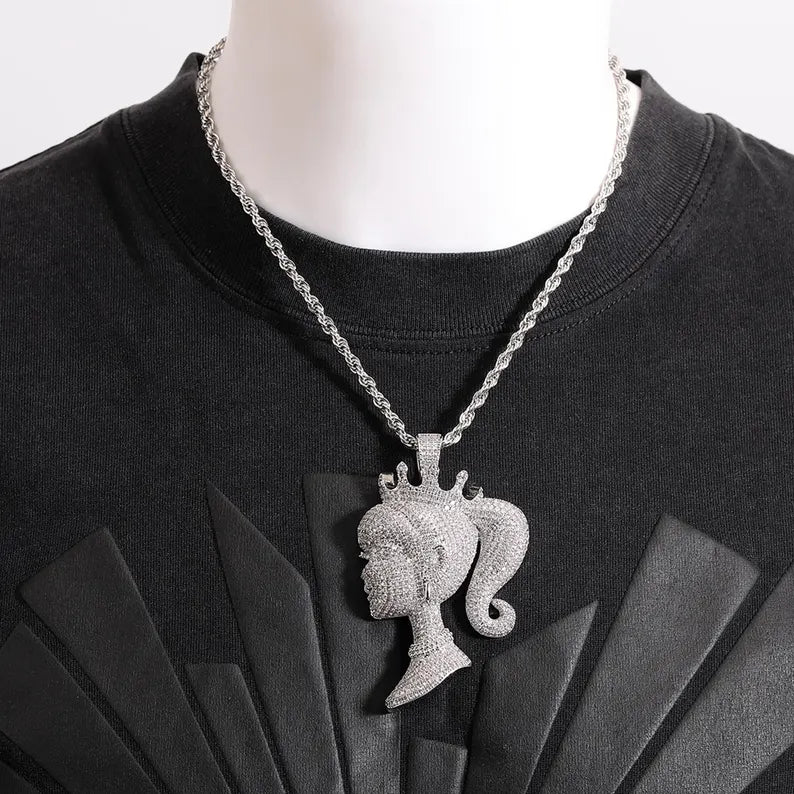 Iced Out Princess Pendant