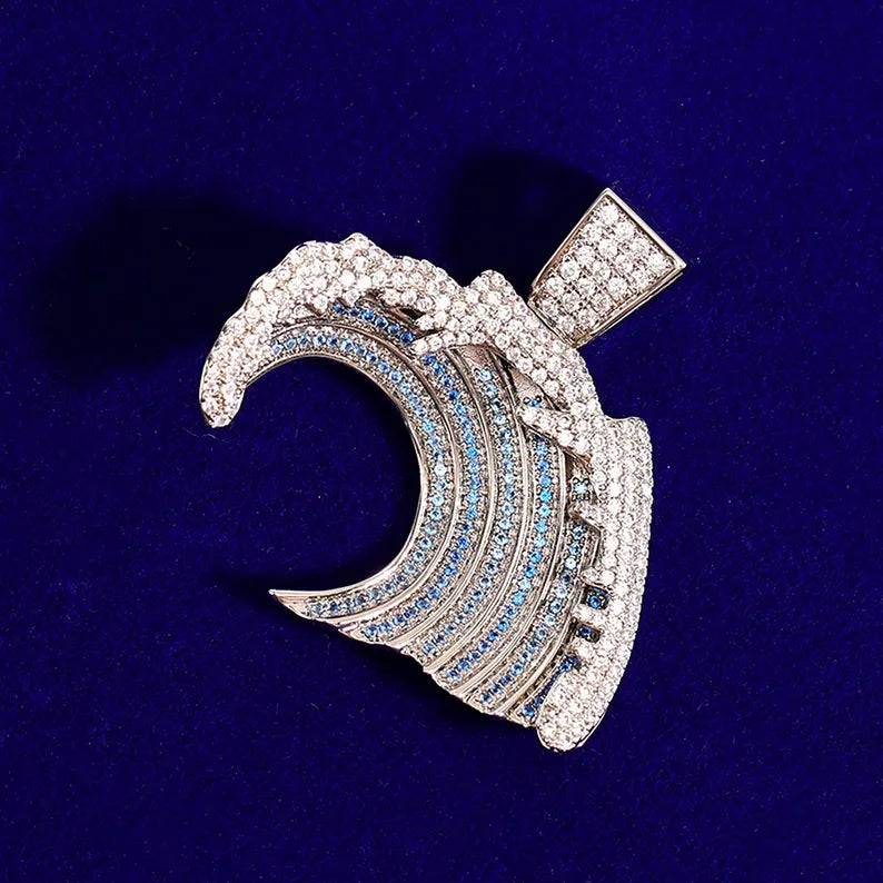 Iced Out Wave Pendant