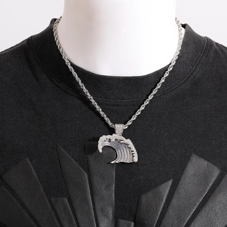 Iced Out Wave Pendant