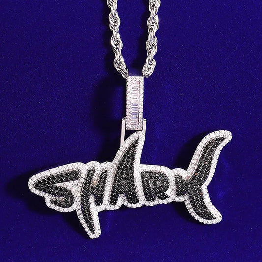Iced Out Shark Pendant