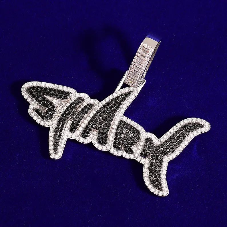 Iced Out Shark Pendant