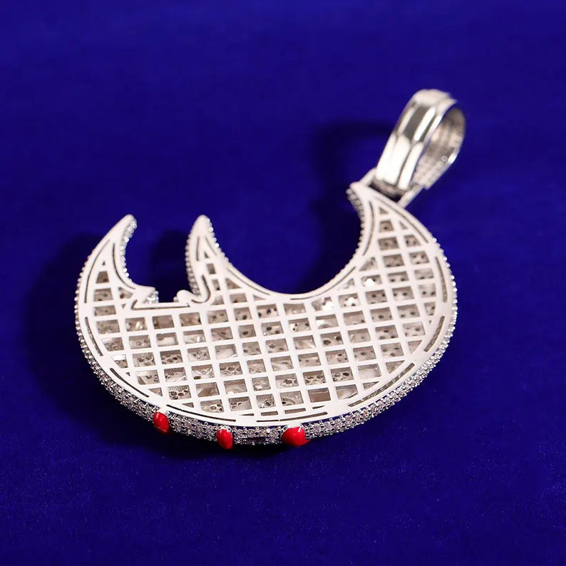 Iced Out Bloody Moon Pendant