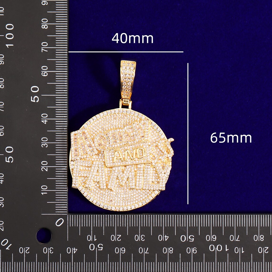 Iced Out Money And Family Pendant