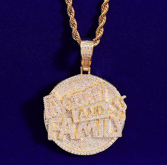 Iced Out Money And Family Pendant