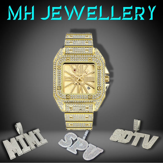 Iced Out KINGFACE Skeleton Watch