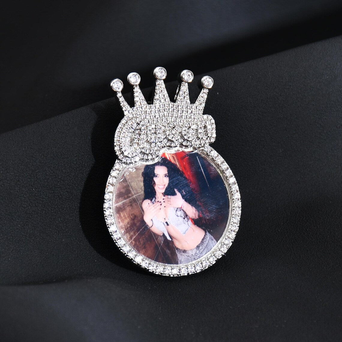 Custom Iced Out King / Queen Photo Pendant