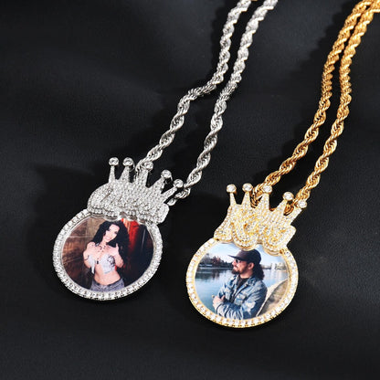 Custom Iced Out King / Queen Photo Pendant