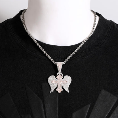 Iced Out Cross Wings Pendant