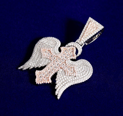 Iced Out Cross Wings Pendant