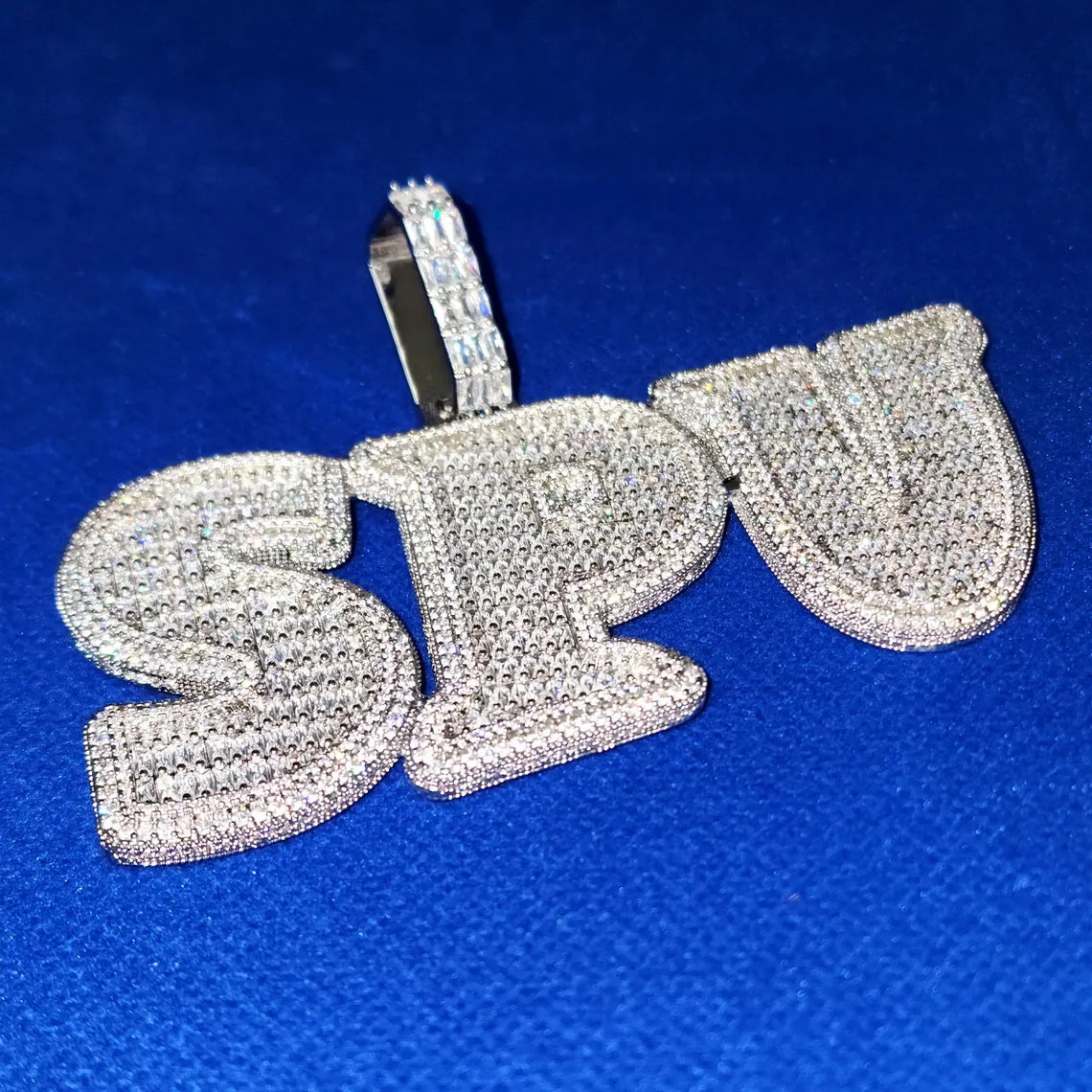Custom Iced Out Baguette Big Letter Pendant