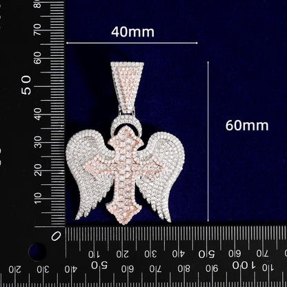 Iced Out Cross Wings Pendant